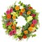 18" Summer Floral Wreaths for Front Door Summer Wreath with Daisy Flowers Green Tea Leaves, Artificial Floral Wreath Green Foliage Wreath for Wall Window Farmhouse Party Holiday Home Decor